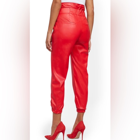 Faux Leather Paper Bag Waist Joggers - Picture 2 of 4
